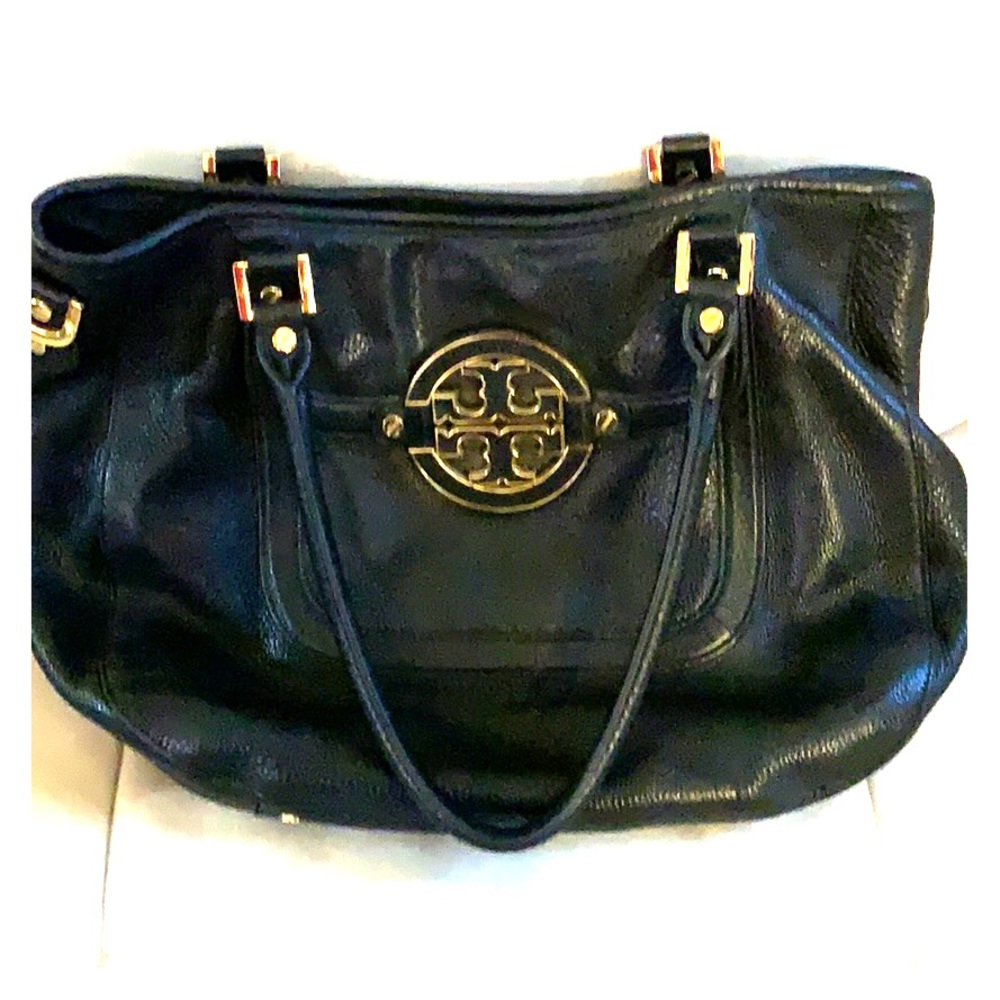 Authentic Tory Butch Black leather Tote
